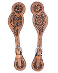 Hilason Western Cowboy Cowgirl Heavy Duty Genuine Leather Slobber Straps Black