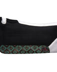 Western Wool Felt Horse Saddle Pad W/ White Alligator Print Leather