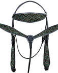 Western Horse Headstall Breast Collar Set Tack American Leather Hilason