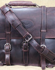 Handmade Buffalo Leather Briefcase Backpack For Laptop Work Travel Durable Build