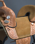 HILASON Treeless Western Trail Barrel Racing American Leather Saddle With Tack Set