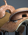 HILASON Treeless Western Trail Barrel Racing American Leather Saddle With Tack Set