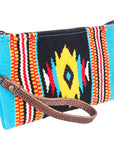 American Darling ADBG344DAR5 Wristlet Saddle Blanket Genuine Leather Women Bag Western Handbag Purse