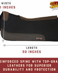 32X32Â Hilason Western Contoured Horse Saddle Pad Wool Felt Square Black
