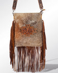 American Darling Messenger Hand Tooled Hair On Genuine Leather Western Women Bag Handbag Purse | Cute