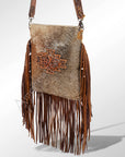 American Darling Messenger Hand Tooled Hair On Genuine Leather Western Women Bag Handbag Purse | Cute
