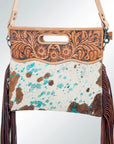 American Darling Clutch Hand Tooled Saddle Blanket Fabric Genuine Leather Western Women Bag Handbag Purse | Purses for Cute