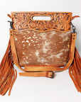 American Darling Clutch Hand Tooled Saddle Blanket Fabric Genuine Leather Western Women Bag Handbag Purse | Purses for Cute