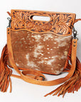 American Darling Clutch Hand Tooled Saddle Blanket Fabric Genuine Leather Western Women Bag Handbag Purse | Purses for Cute