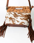 American Darling Clutch Hand Tooled Hair on Genuine Leather Western Women Bag Handbag Purse | Purses for Cute