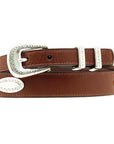 Nocona Top Hand Western Mens Belt Tapered Leather Conchos Brown