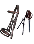ExionPro Pressure Relief Crown Raised Padded Jumping Bridle with Reins