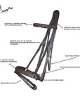 ExionPro Pressure Relief Crown Dressage Bridle with Web Reins