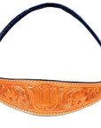 Western Horse Headstall Floral Carved Tan Leather