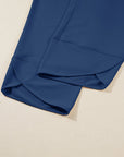 Plus Size Solid Asymmetrical Hem Capris Pants