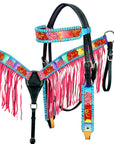 Hilason Western Horse Headstall Bridle American Leather Hand Painted Rose