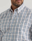 George Strait™ Long Sleeve Button Down- Steel Plaid