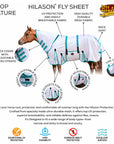 66-84 In Hilason Horse Fly Sheet Uv Protect Mesh Bug Mosquito Summer Wine