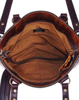 American Darling Small Cross body Bag Hand Tooled Floral Carved Leather with Fringes Western Crossbody Purse
