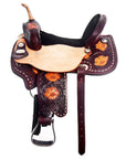 Flex Tree Western Horse Saddle In American Leather Barrel Trail By Hilason