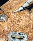 Western Horse Saddle Hilason Treeless Trail Barrel American Leather