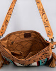 American Darling ADBG210DAR Signature Crossbody Hand Tooled Saddle Blanket Genuine Leather Women Bag Western Handbag Purse