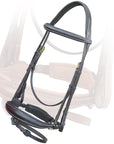 ExionPro Dressage Bridle: Mono Crown, Raised Browband, Anatomical Noseband, Detachable Flash & Web Reins