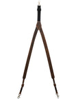 3D Leather Suspenders Silver Hardware W/ Trigger Snaps Brown