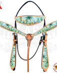 Western Horse Headstall Breast Collar Set American Leather Hilason