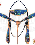 Western Horse Headstall Breast Collar Set American Leather Hilason