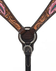 HILASON Western Horse Headstall Breast Collar Spur Strap American Leather Floral