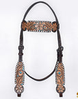 HILASON Western Horse Headstall American Leather Floral