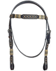 HILASON Western Horse Headstall Leather Rawhide Lacing With Copper Brown