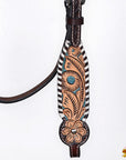 HILASON Western Horse Headstall & Breast Collar American Leather Floral