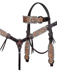 Hand-Carved Leather Western Headstall And Breast Collar Set For Training And Showing
