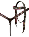 Hand-Carved Leather Western Headstall And Breast Collar Set For Training And Showing