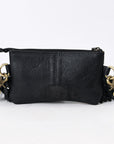 American Darling ADBG403BKW Small Crossbody Hand Tooled Hair-On Genuine Leather Women Bag Western Handbag Purse