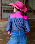 DENIM & HOT PINK PERFORMANCE RODEO SHIRT