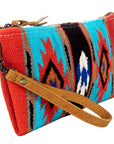 American Darling ADBG344DAR9 Wristlet Saddle Blanket Genuine Leather Women Bag Western Handbag Purse
