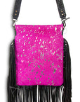 American Darling Messenger Hand Tooled Hair On Genuine Leather Western Women Bag Handbag Purse | Cute