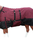 HILASON 600D Winter Waterproof Poly Horse Blanket Belly Wrap Wine Black | Turnout Blankets for Horses