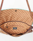 American Darling ADBG392TRQACGO Envelope Hair On Genuine Leather Women Bag Western Handbag Purse