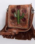 American Darling ADBG396 Large Crossbody Hand Tooled Genuine Leather Women Bag Western Handbag Purse