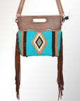 American Darling ADBG265BR Tote Saddle Blanket Genuine Leather Women Bag Western Handbag Purse
