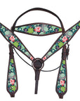 Western Horse Headstall Breast Collar Set American Leather Hilason