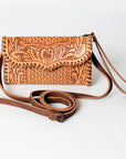 American Darling ADBG446 Wallet Hand Tooled Genuine Leather Women Bag Western Handbag Purse