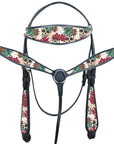 Western Horse Headstall Breast Collar Set American Leather Hilason