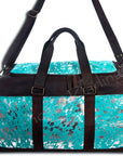 American Darling ADBG474BRWBK Duffel Hair On Genuine Leather Women Bag Western Handbag Purse