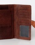 American Darling ADBG487BR Wallet Hand Tooled Hair On Genuine Leather Women Bag Western Handbag Purse