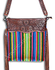 American Darling ADBGZ109R Signature Crossbody Hand Tooled Saddle Blanket Genuine Leather Women Bag Western Handbag Purse